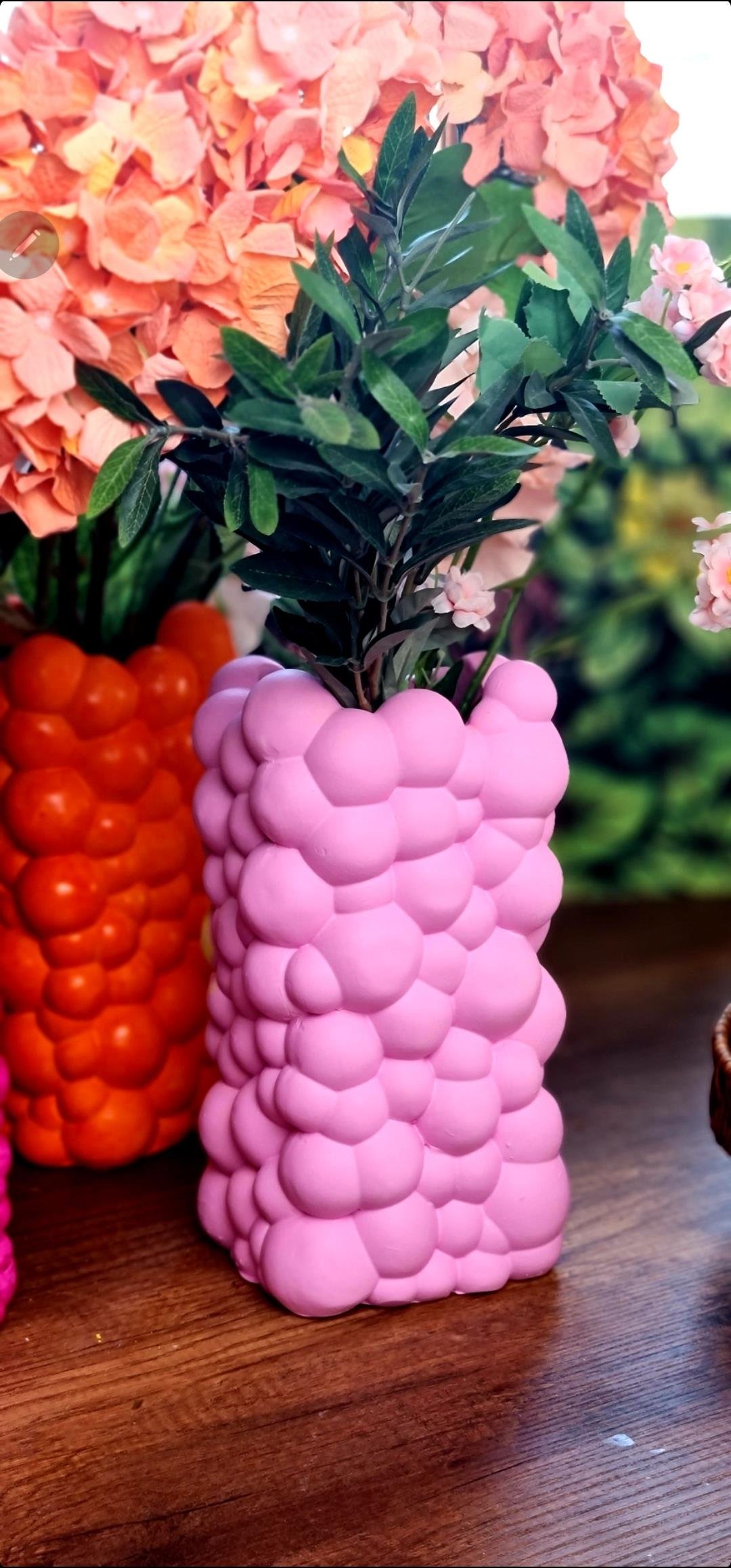 bubble vazo pembe 28 cm