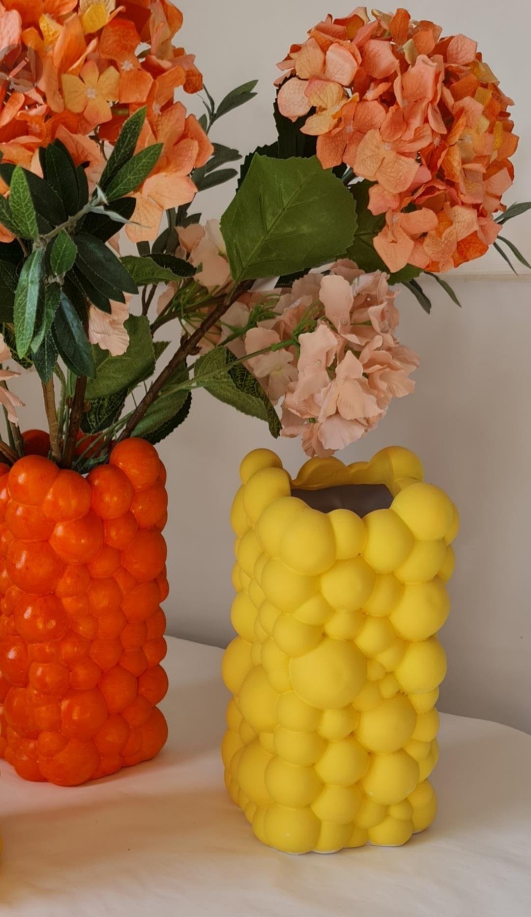 bubble vazo sarı 28 cm