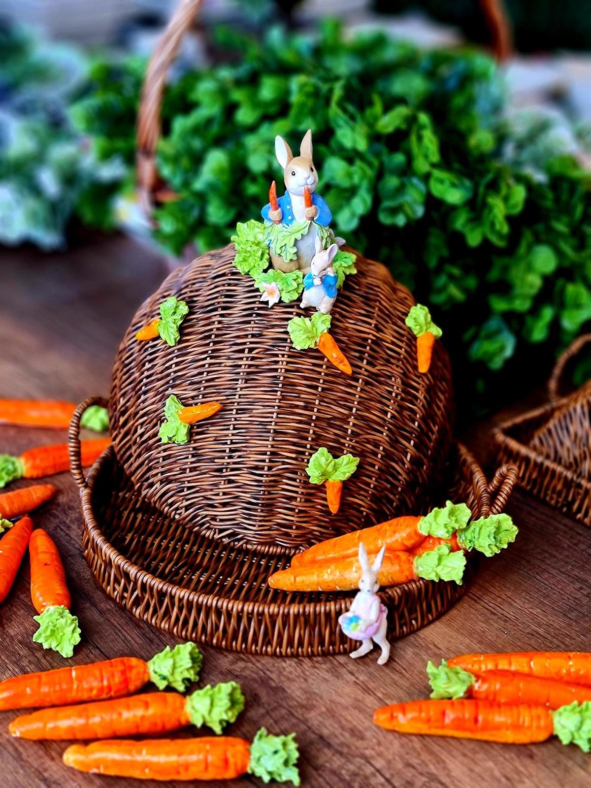 bunny rattan tepsili fanus 31 cm