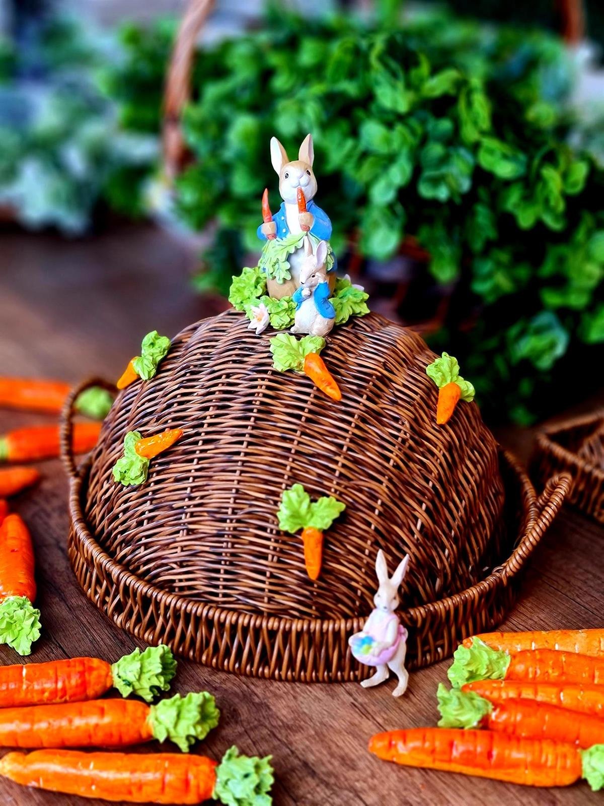 bunny rattan tepsili fanus 31 cm