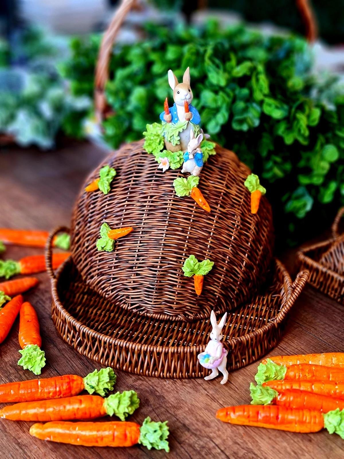 bunny rattan tepsili fanus 31 cm