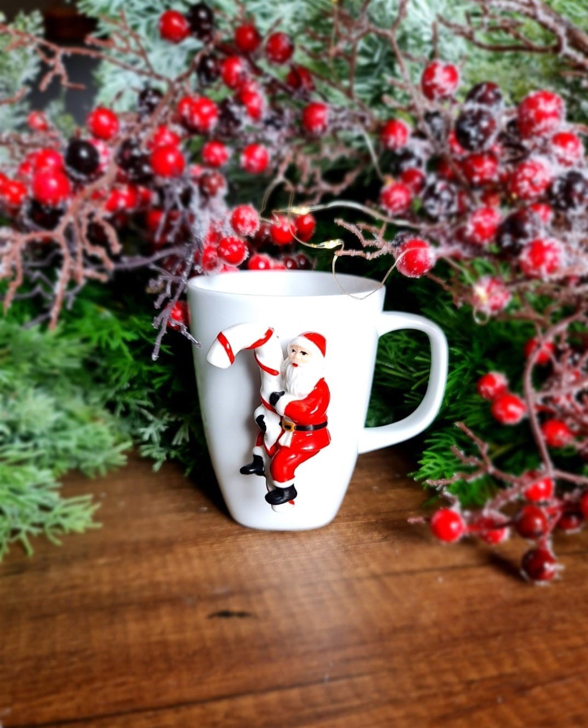 candy cane santa mug