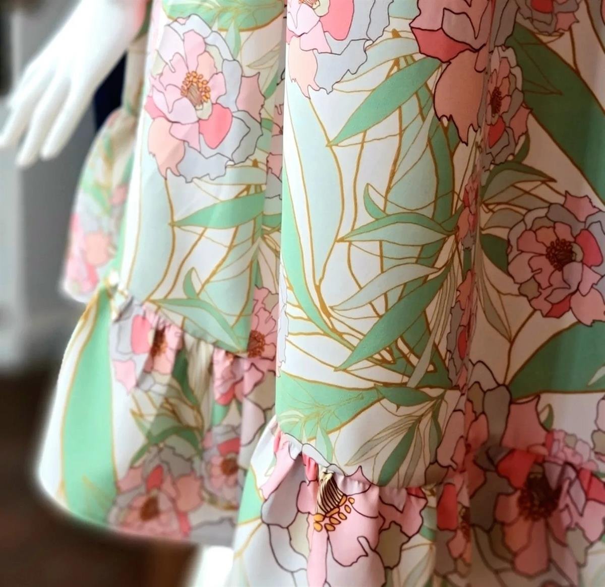 Çiçekli double elbise