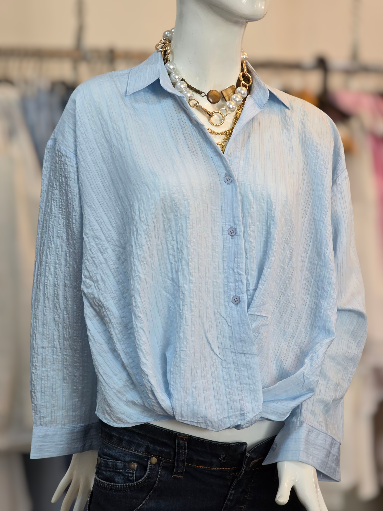 çizgili bluz bebe mavi