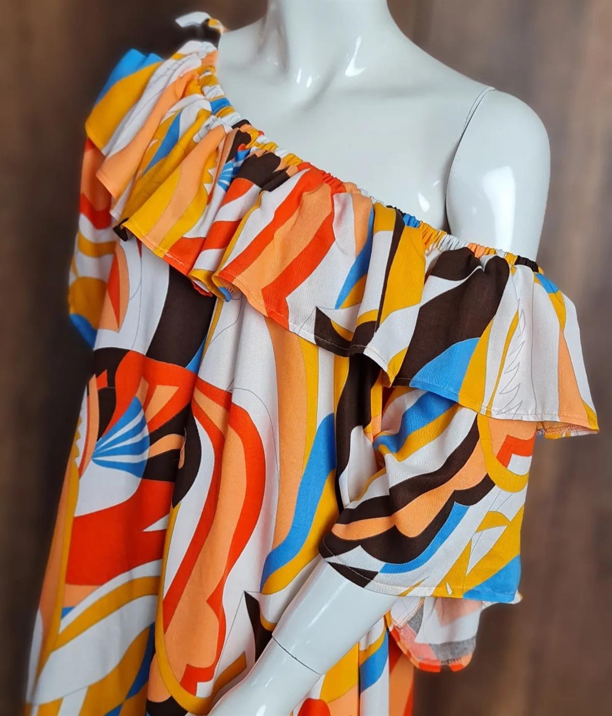 Dokuma viskon elbise