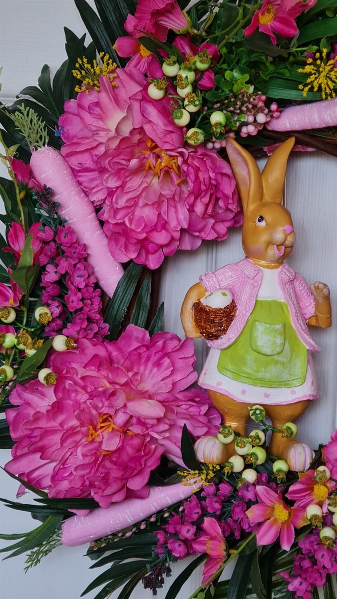 easter çelenk pinky 50 cm