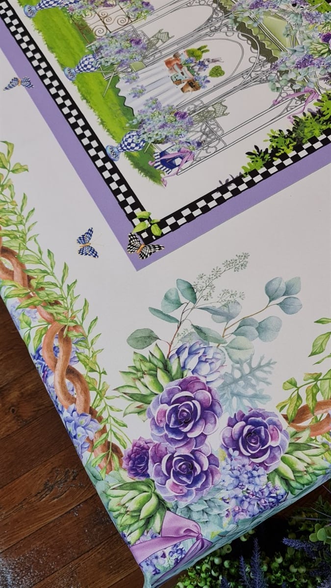 easter lila masa örtüsü 