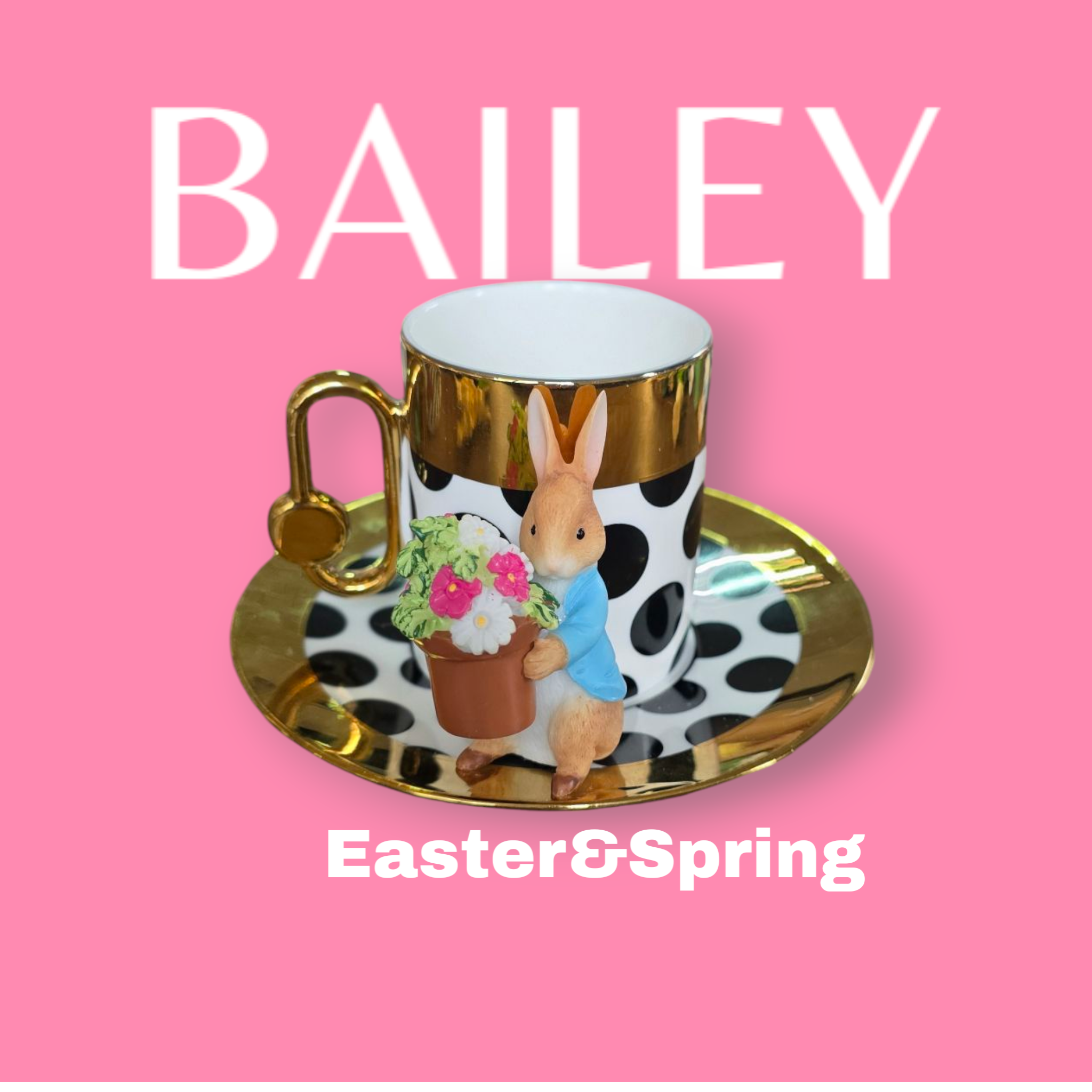 easter puantiye fincan saksılı