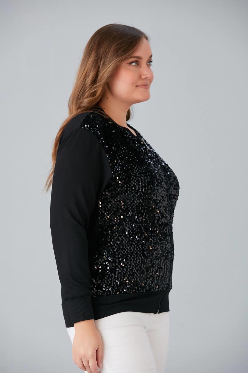 fermuarlı payetli hırka