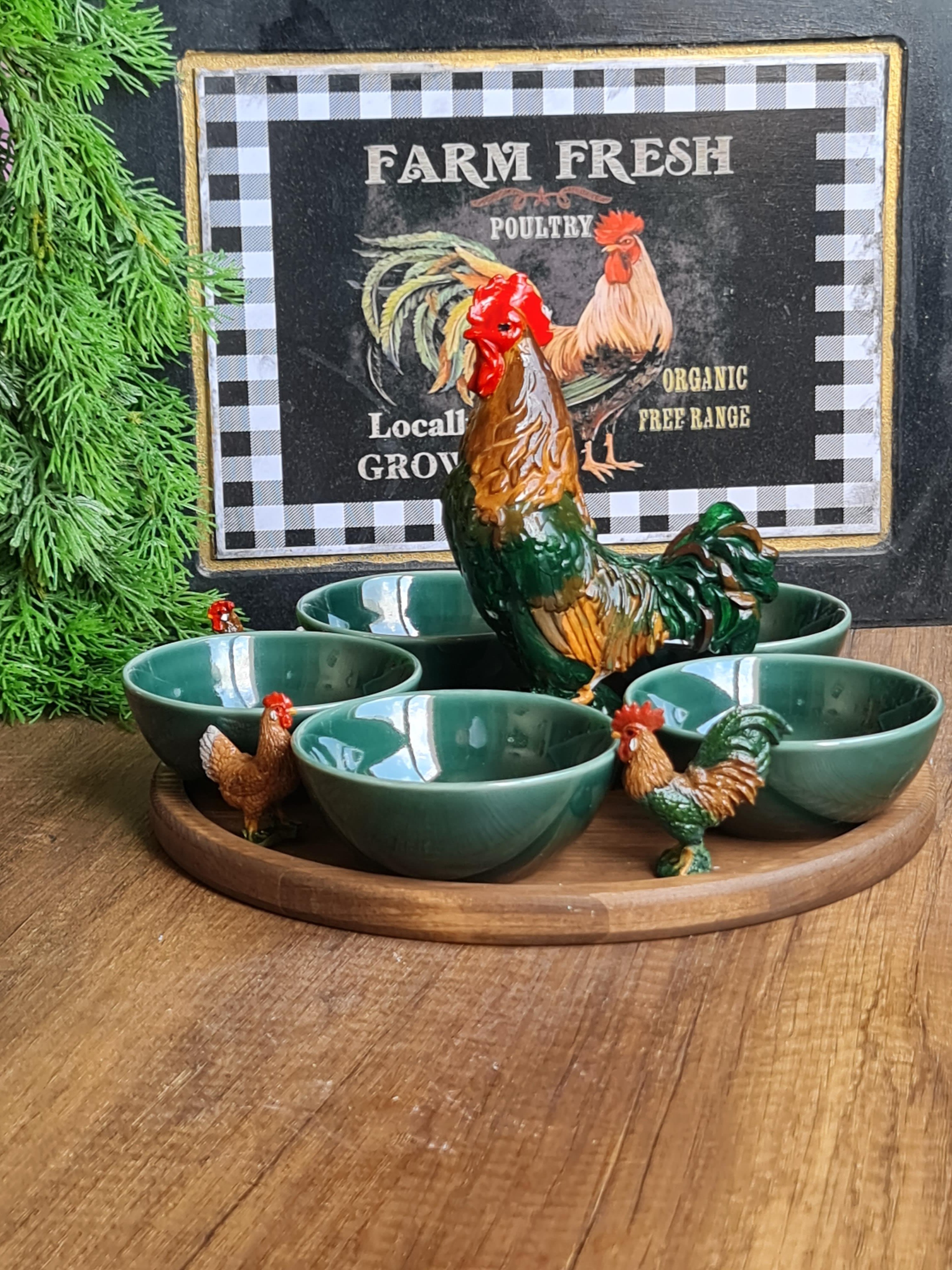 Horozlu kuruyemişlik,kahvaltılık 30 cm yeşil