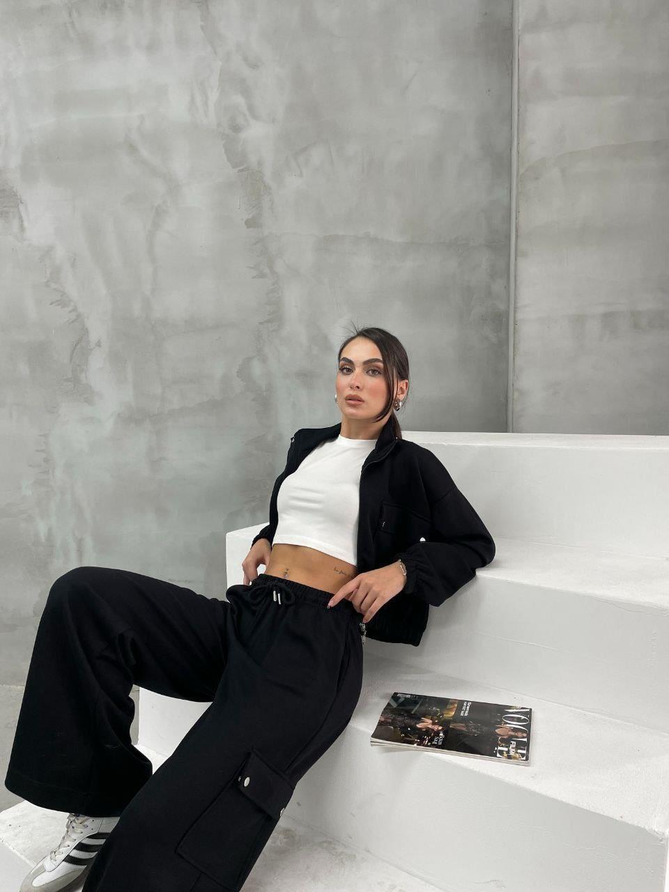 kemer detaylı takım siyah