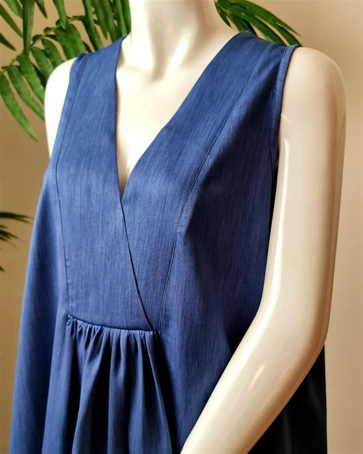 kolsuz elbise tencel
