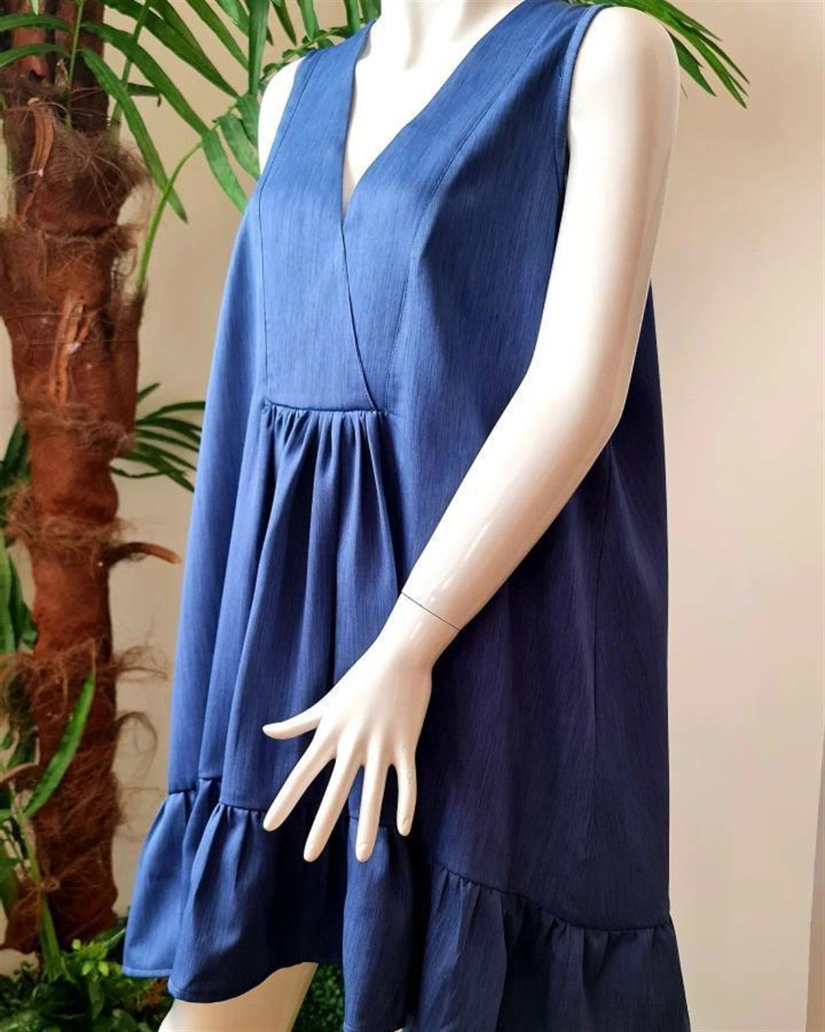 kolsuz elbise tencel