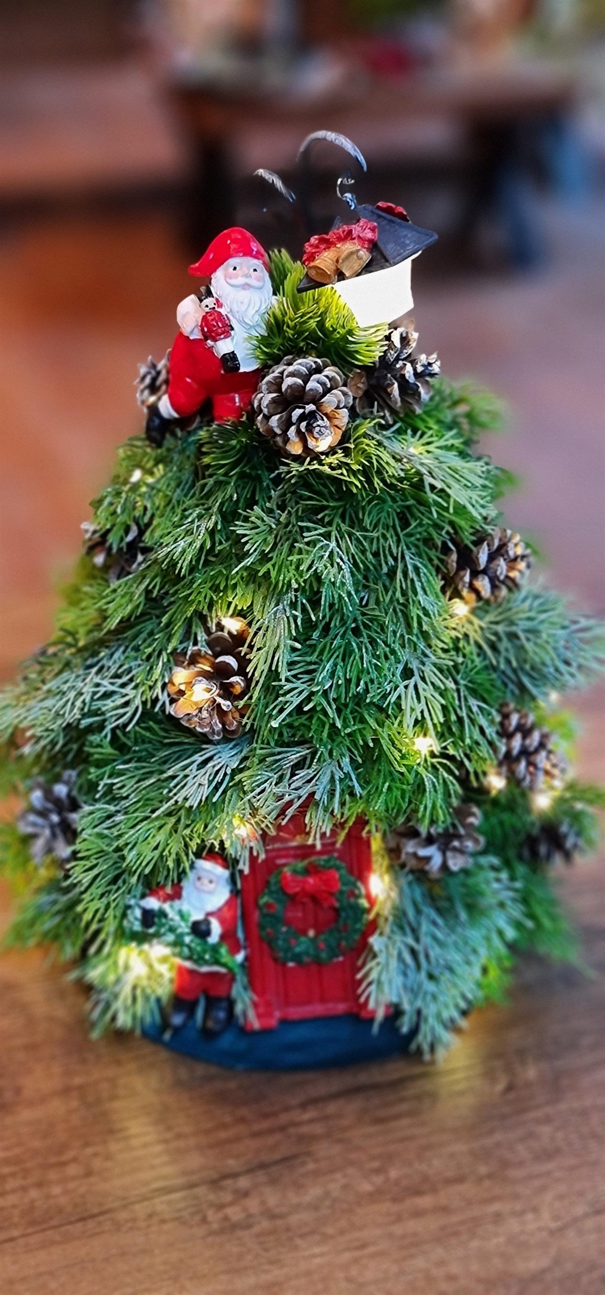 ledli noel baba ağaç deco