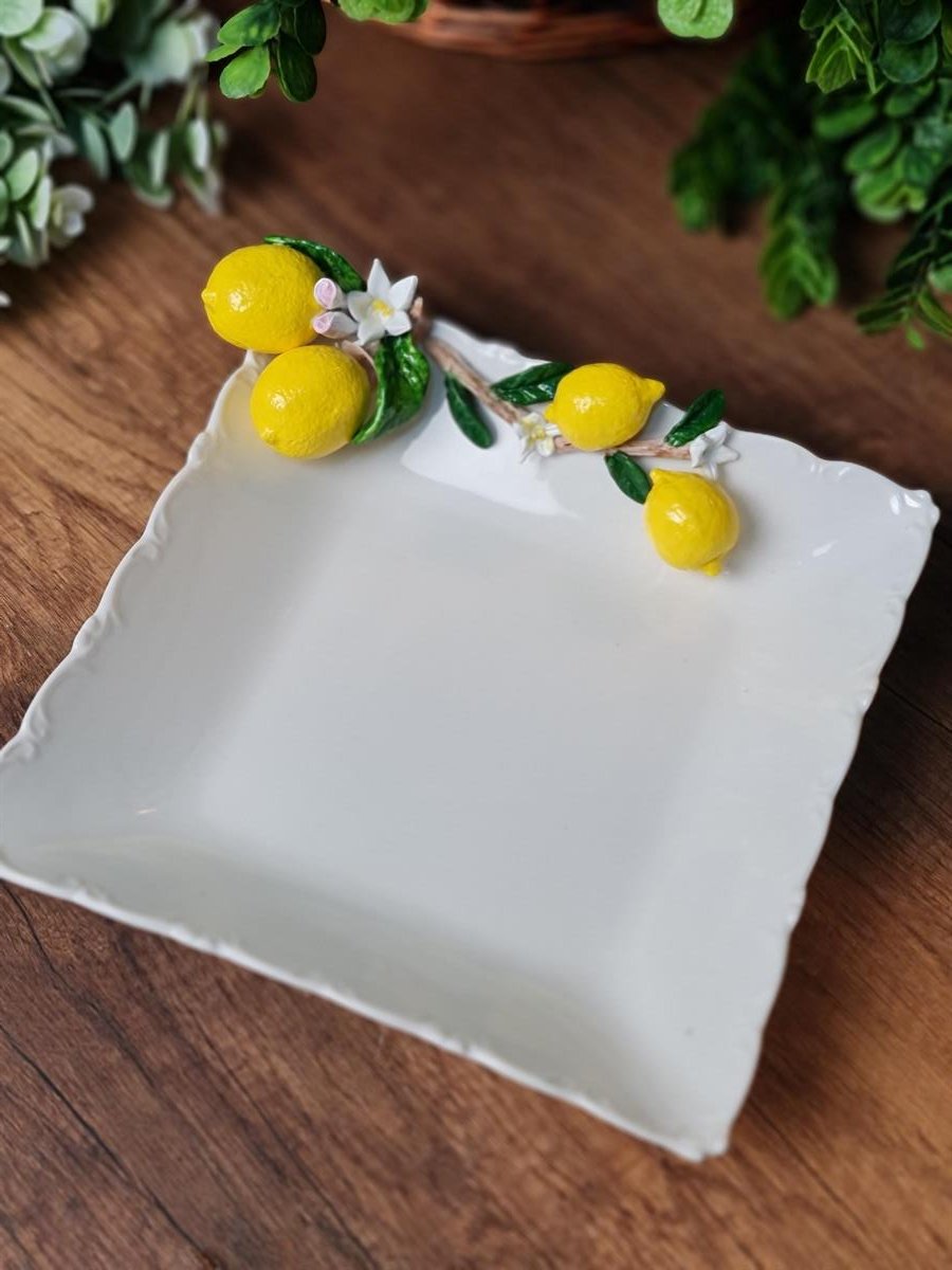 limonlu kare tabak 24*24 cm