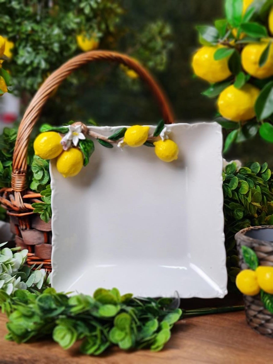 limonlu kare tabak 24*24 cm