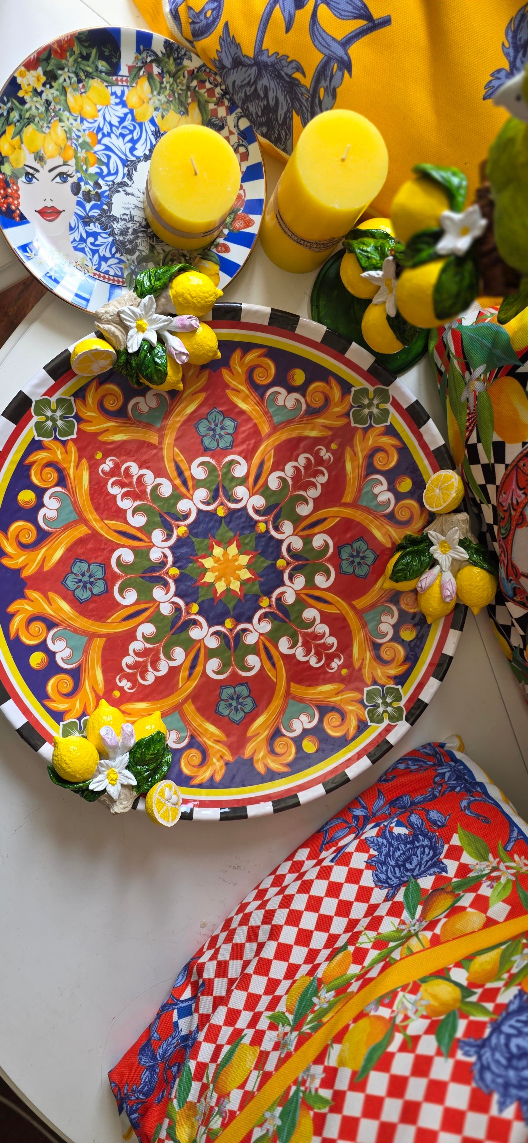 limonlu melamin tepsi 45 cm