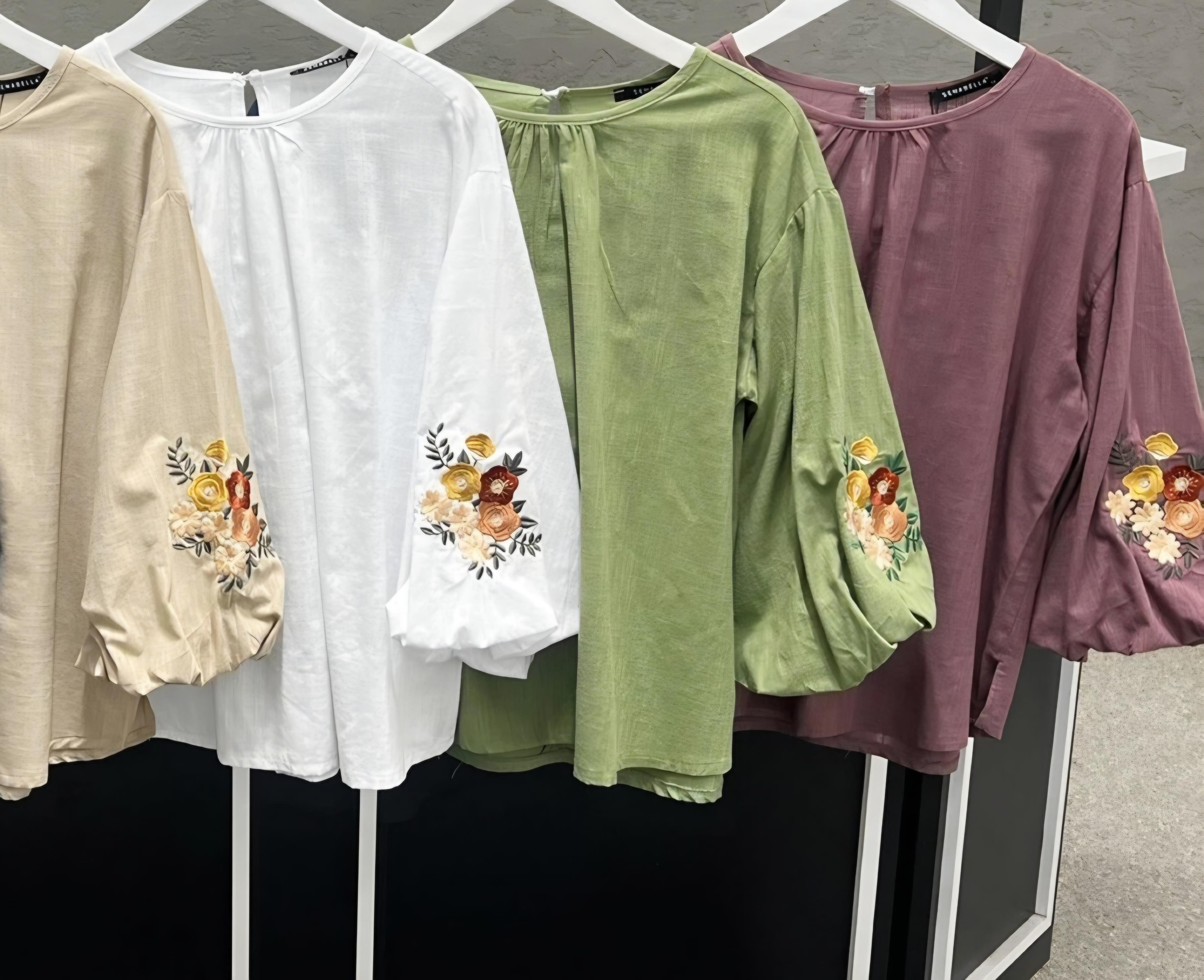 nakışlı keten gömlek gülkurusu