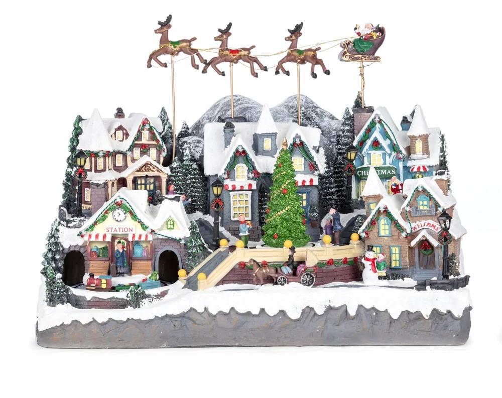 noel köyü 55 cm Ürün 4.5V3 Adaptör ile çalışmaktadır. Adaptör ürün ile birlikte gelmektedir.