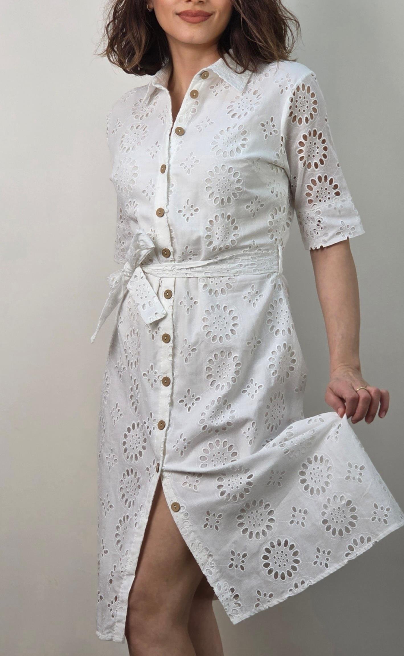 önden düğmeli fisto elbise