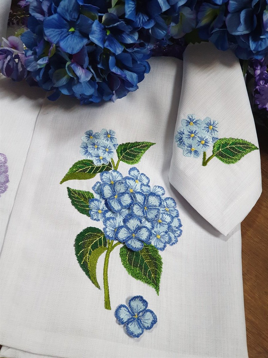 ORTANCA MAVİ KETEN PEÇETE