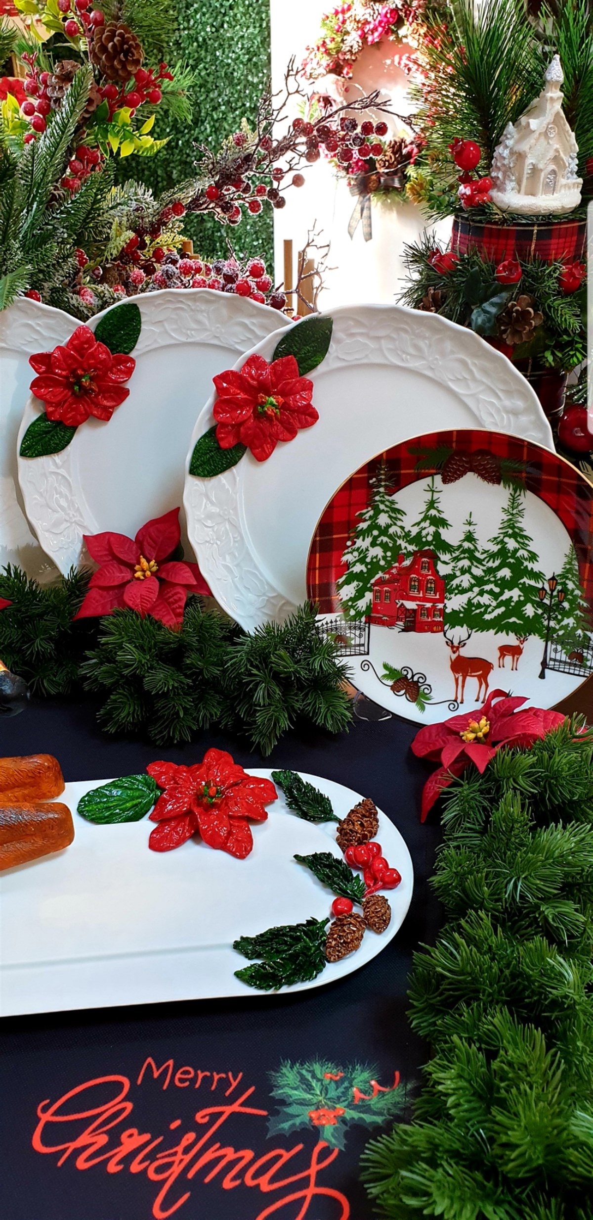 poinsettia 34 cm oval servis