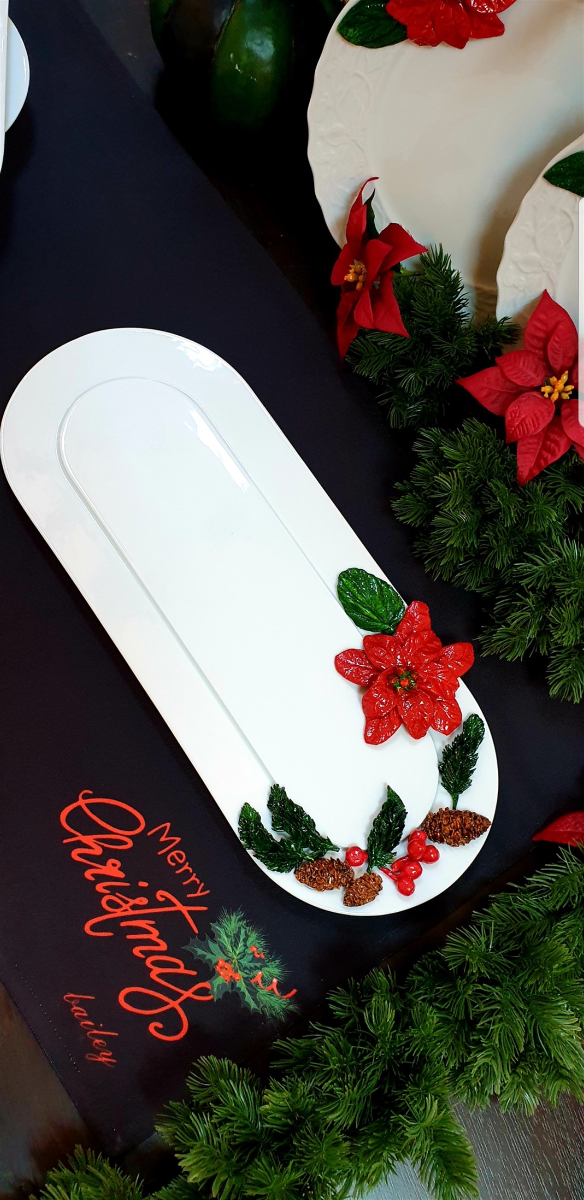 poinsettia 34 cm oval servis