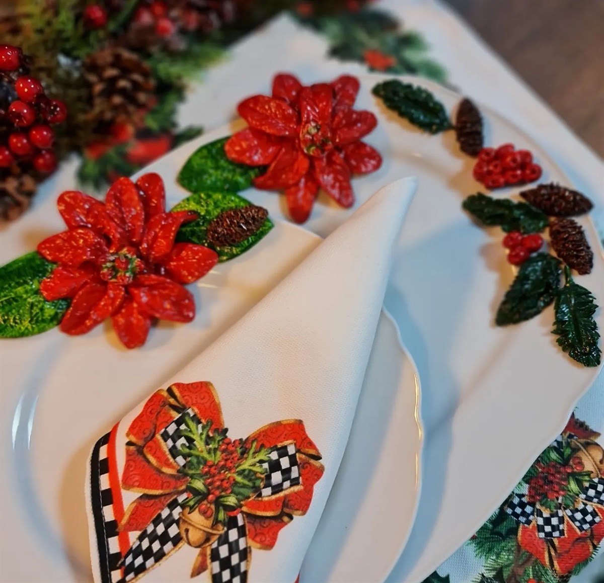 poinsettia kayık tabak 46 cm