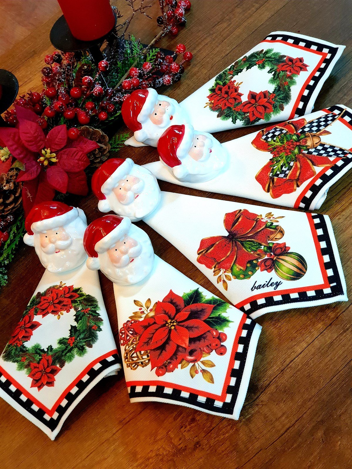 poinsettia peçete 6 lı