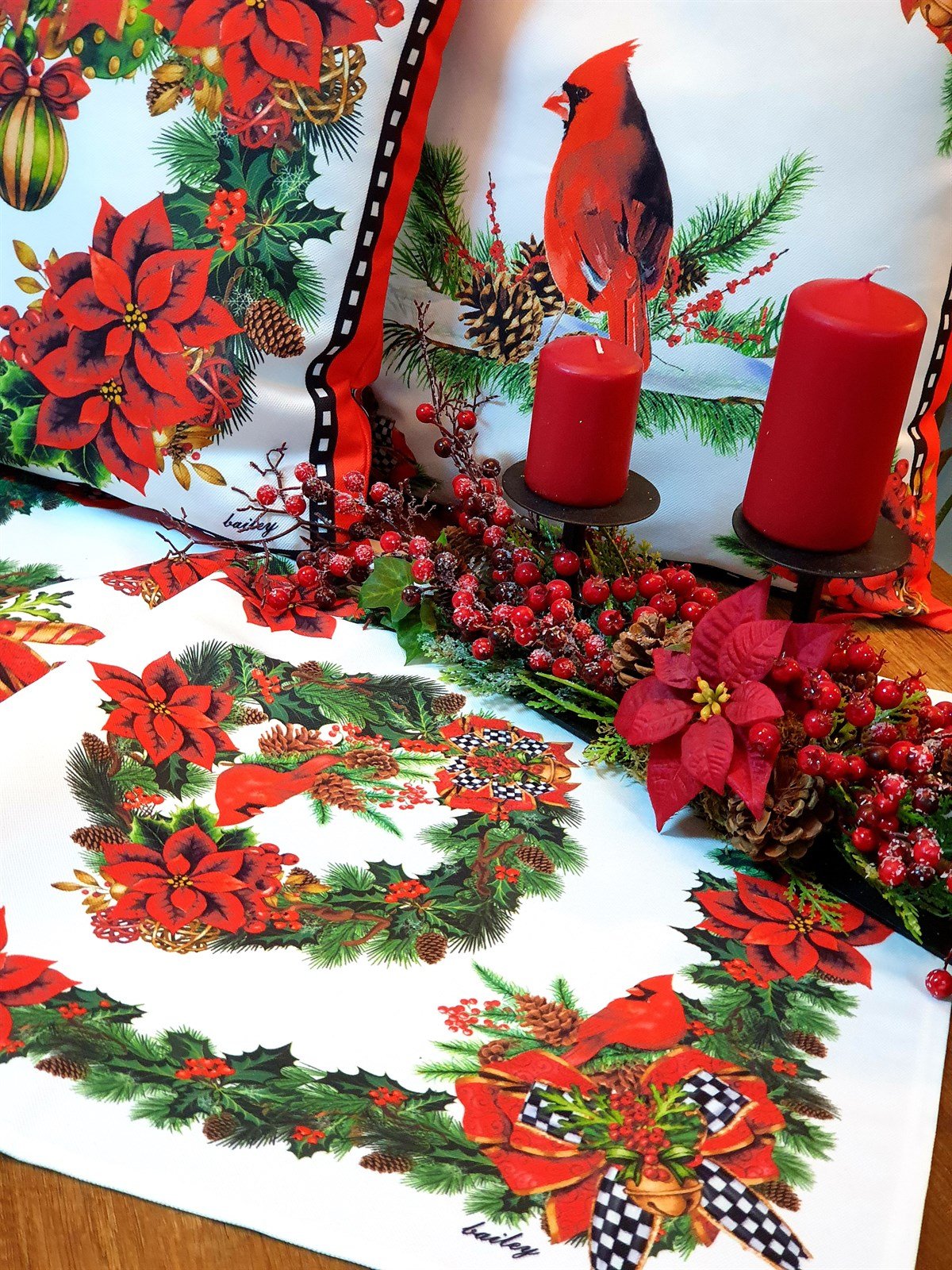 poinsettia runner 136*55 cm