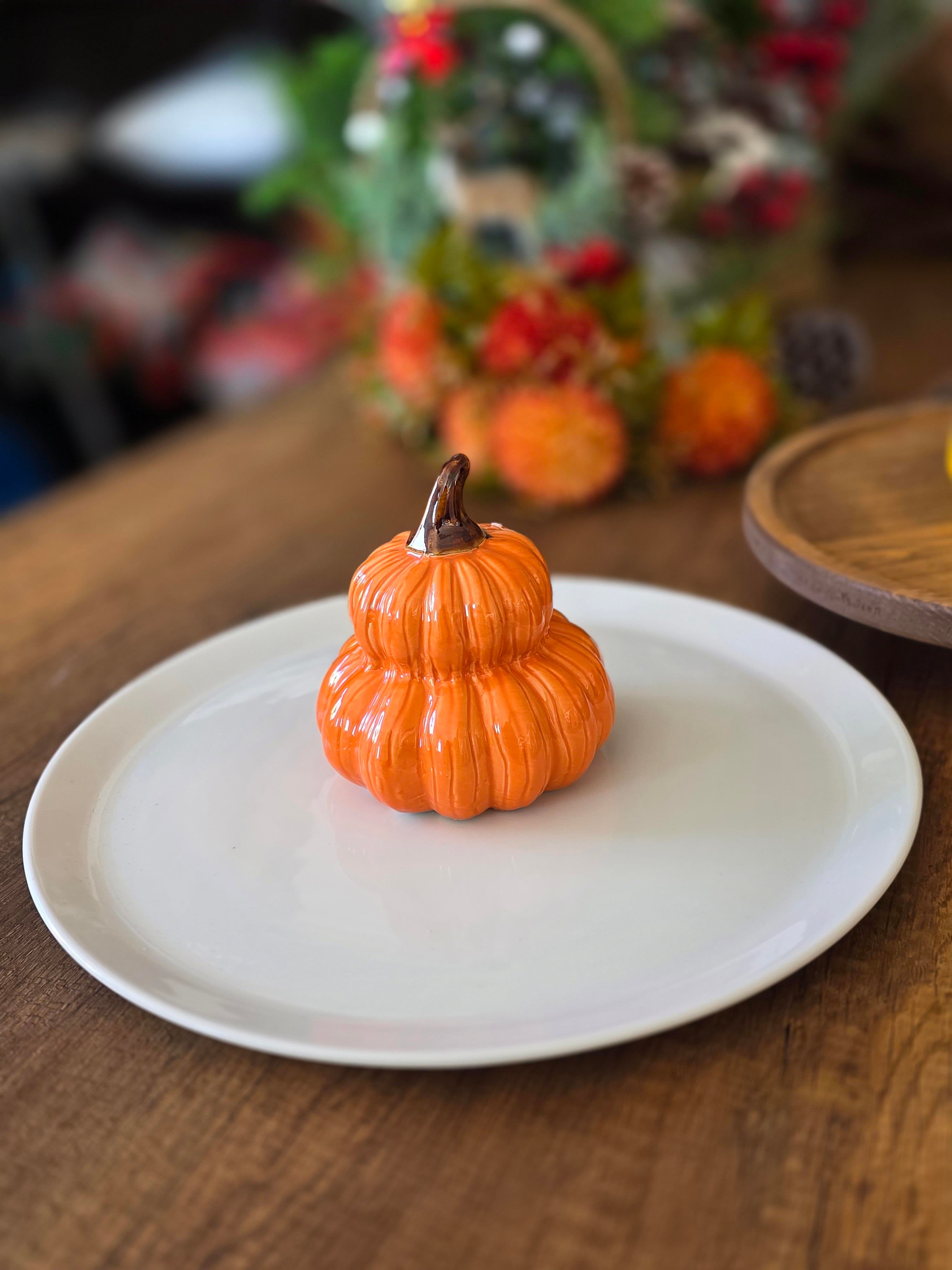 Porselen kabaklı tabak oranj 29 cm