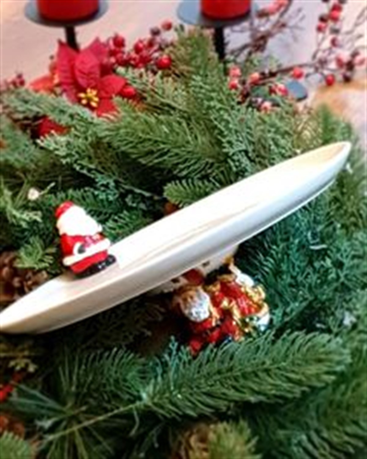 santa 30 cm decorlu stand