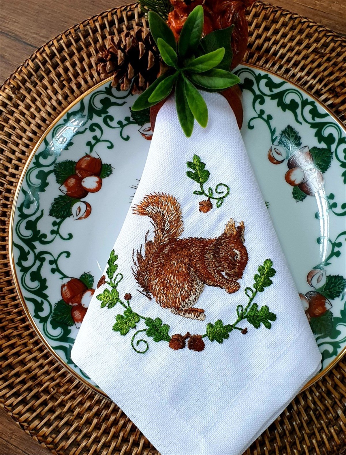 squirrel peçete nakışlı 40*40 cm