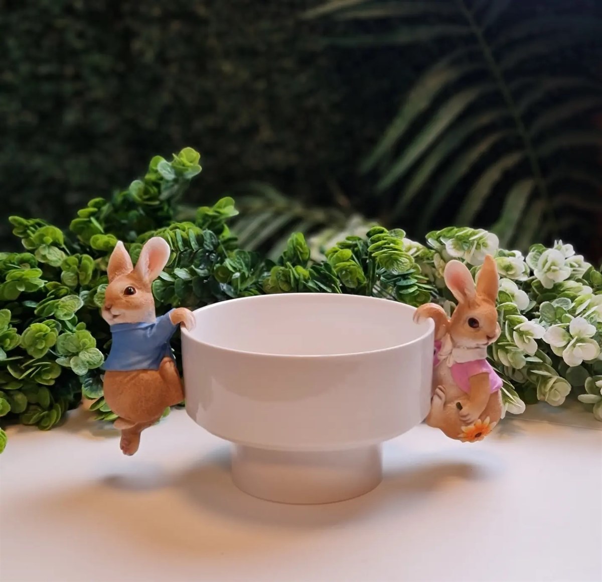 summer garden ayaklı kase hanging rabbit ile birlikte