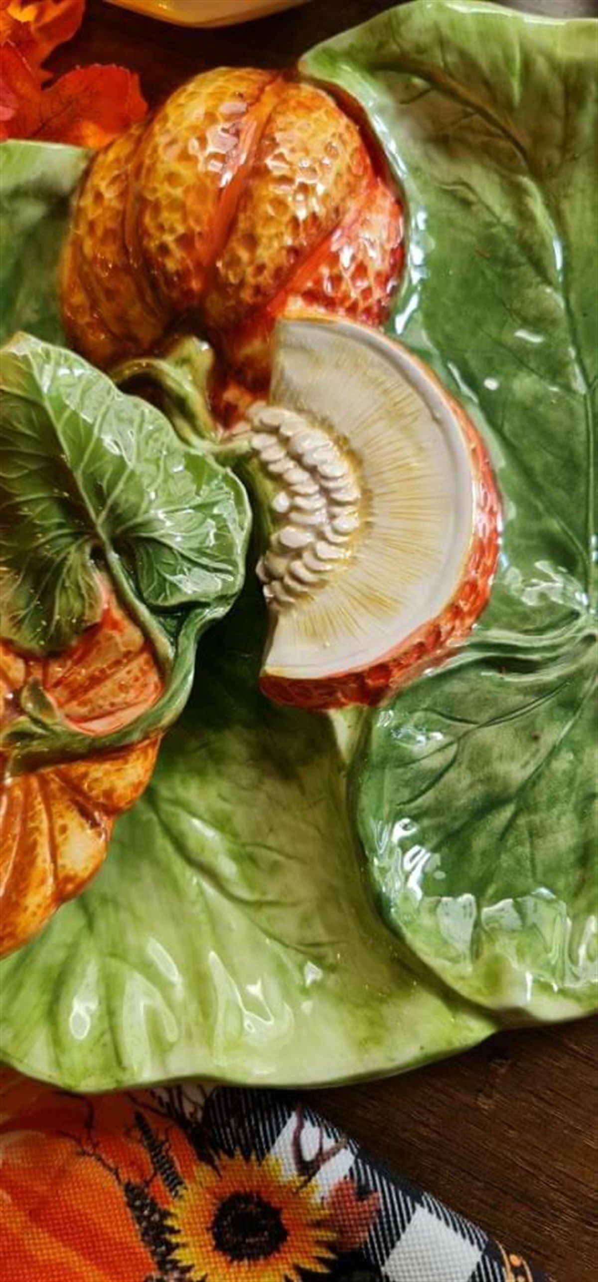 yaprak ortası kabaklı porselen tabak 41 cm