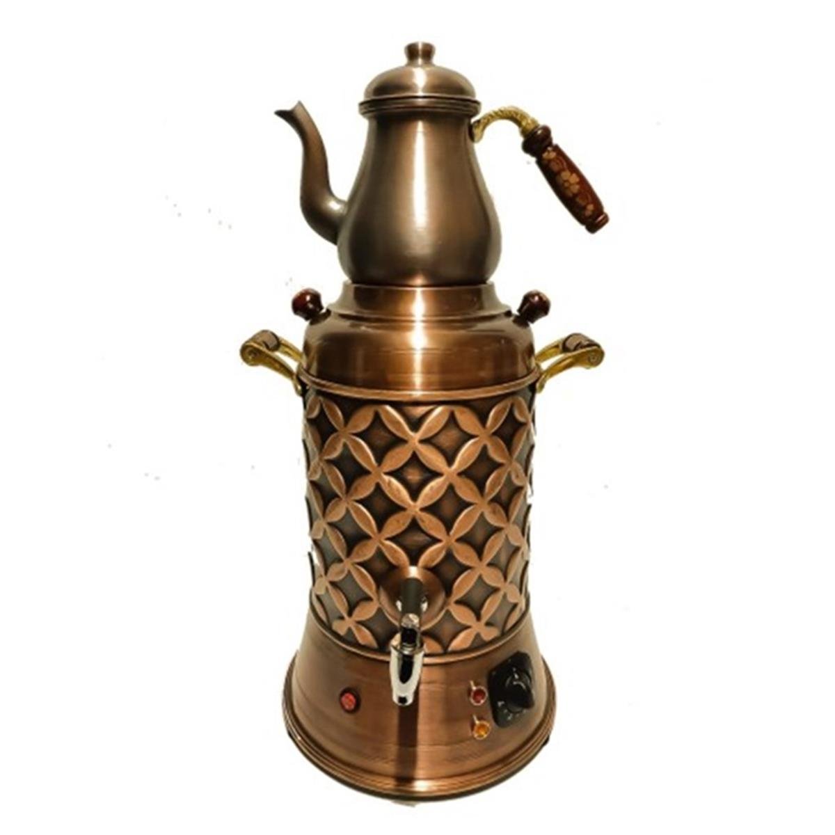 Anka 1 Demlikli Demlikli Bakır İşlemeli Semaver