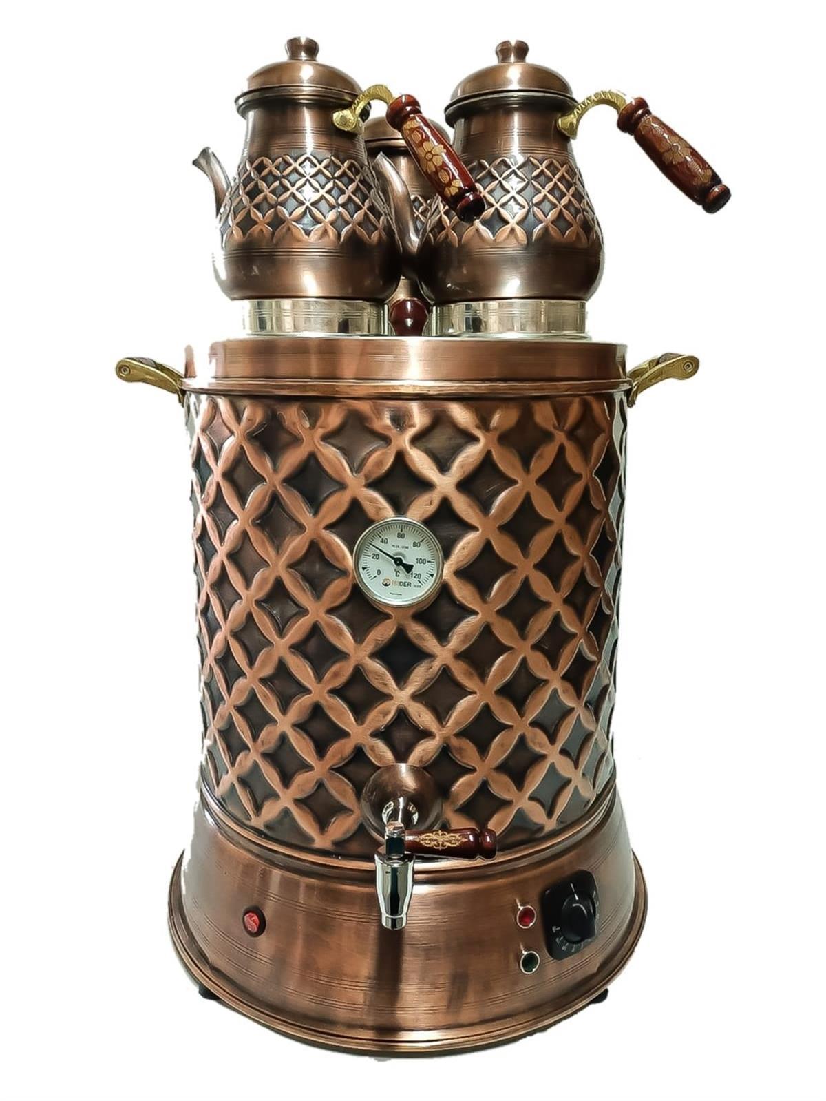 Anka 4 Demlikli Demlikli Bakır İşlemeli Semaver