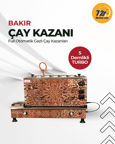 Anka 5 Demlikli Bakır Turbo Full Otomatik Gazlı Çay KazanıAnkaANKA.BTF5