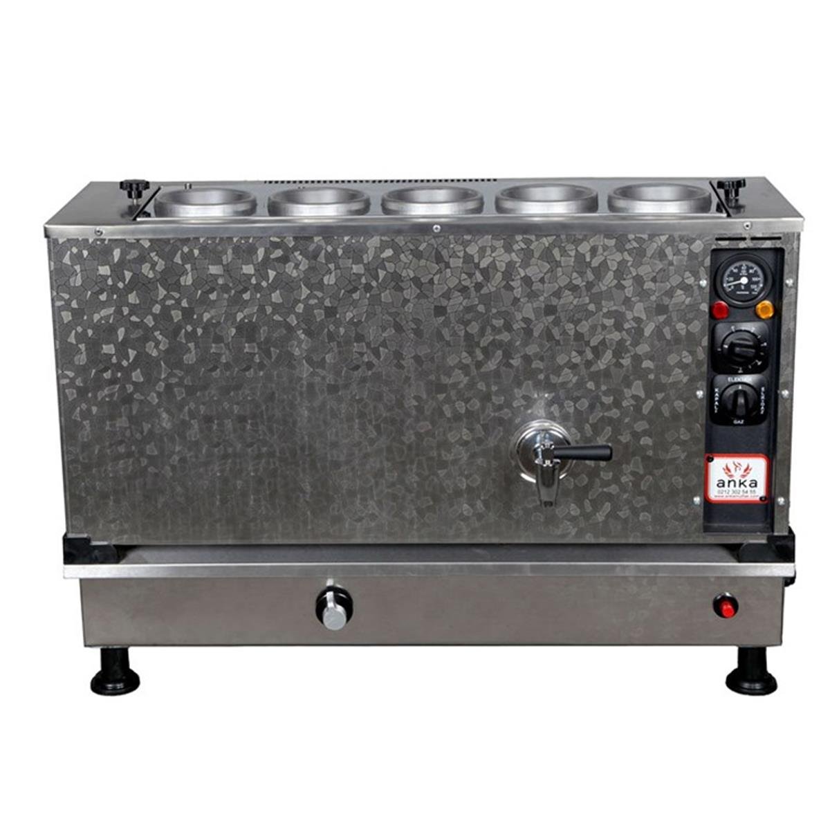Anka 5 Demlikli İnoks Pro Kompakt Otomatik Elektirikli Ve Gazlı Çay Makinesi
