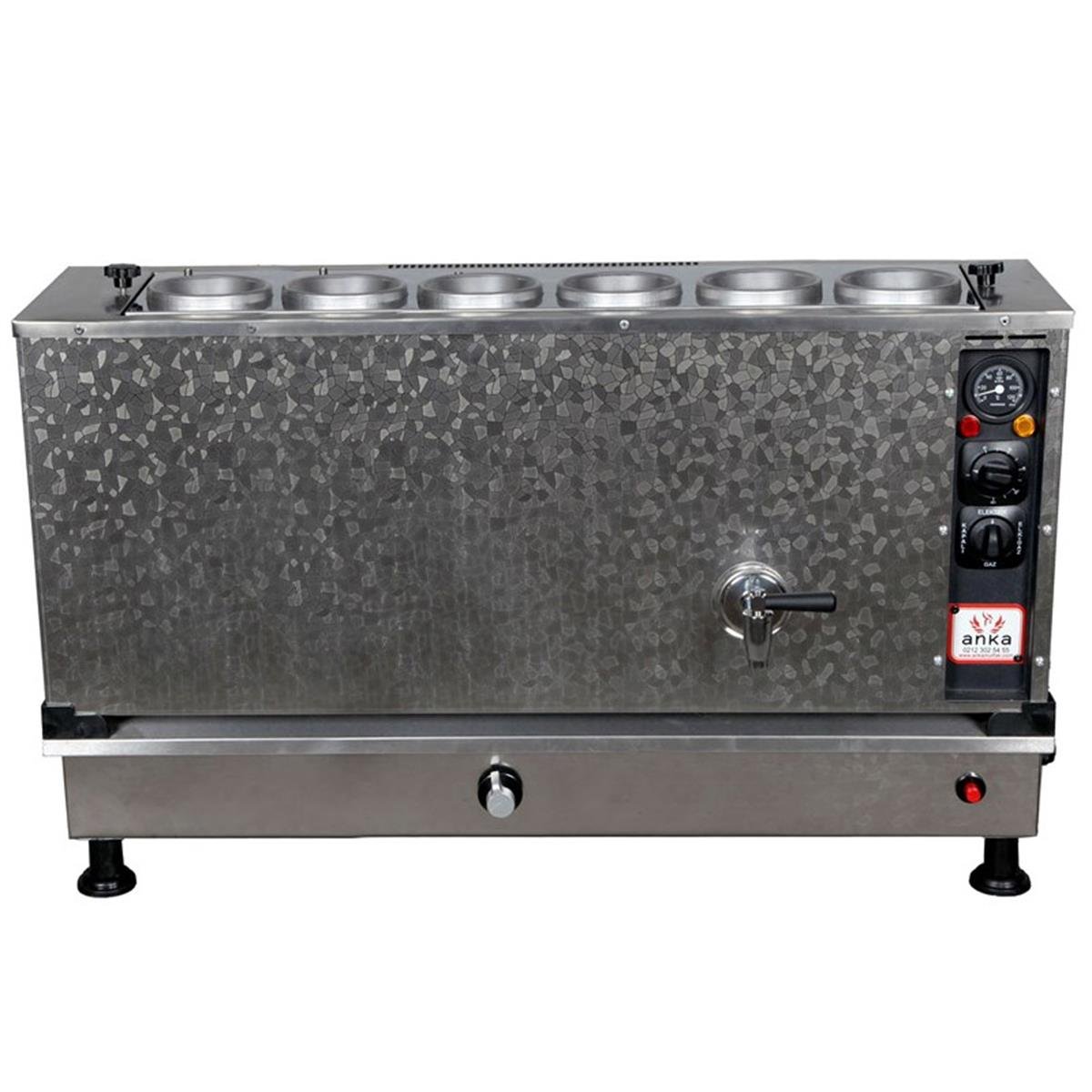 Anka 6 Demlikli İnoks Pro Kompakt Otomatik Elektirikli Ve Gazlı Çay Makinesi