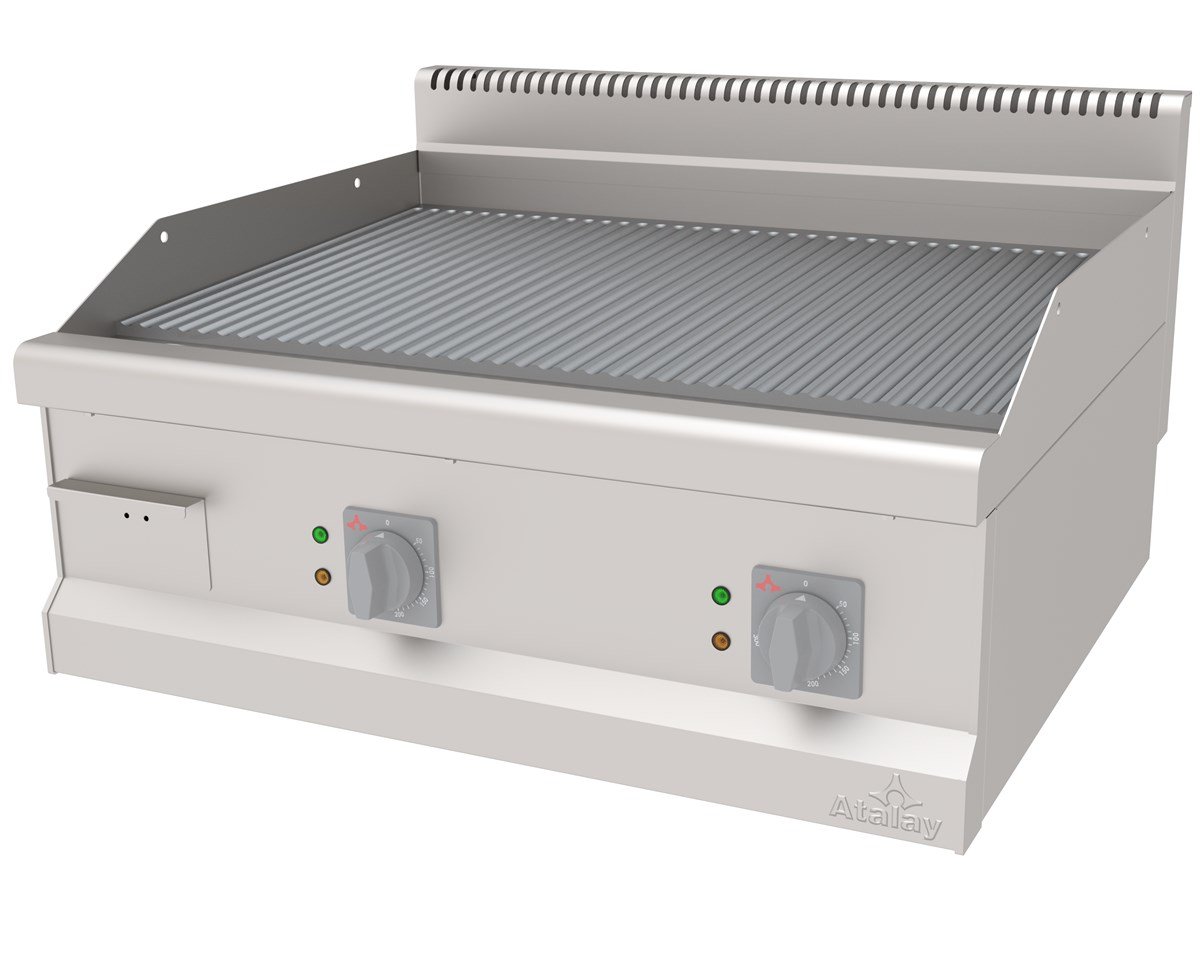 Atalay AEI-870-N Elektrikli Pleyt Izgara Oluklu Yüzey 80x70x30