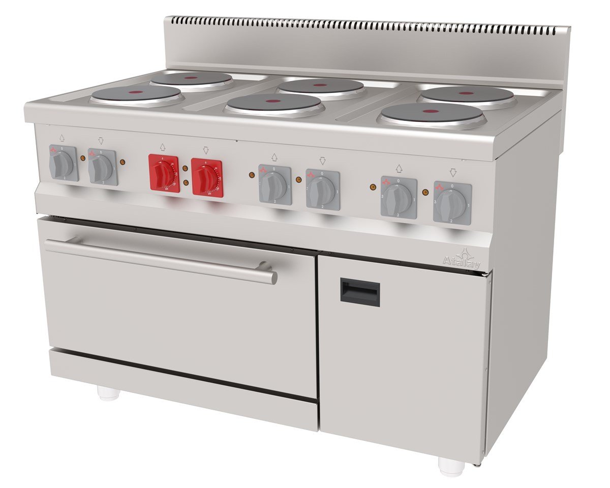 Atalay AEK-1270 Kuzine 6 lı Elektrikli Fırınlı Kuzine 120x70x85