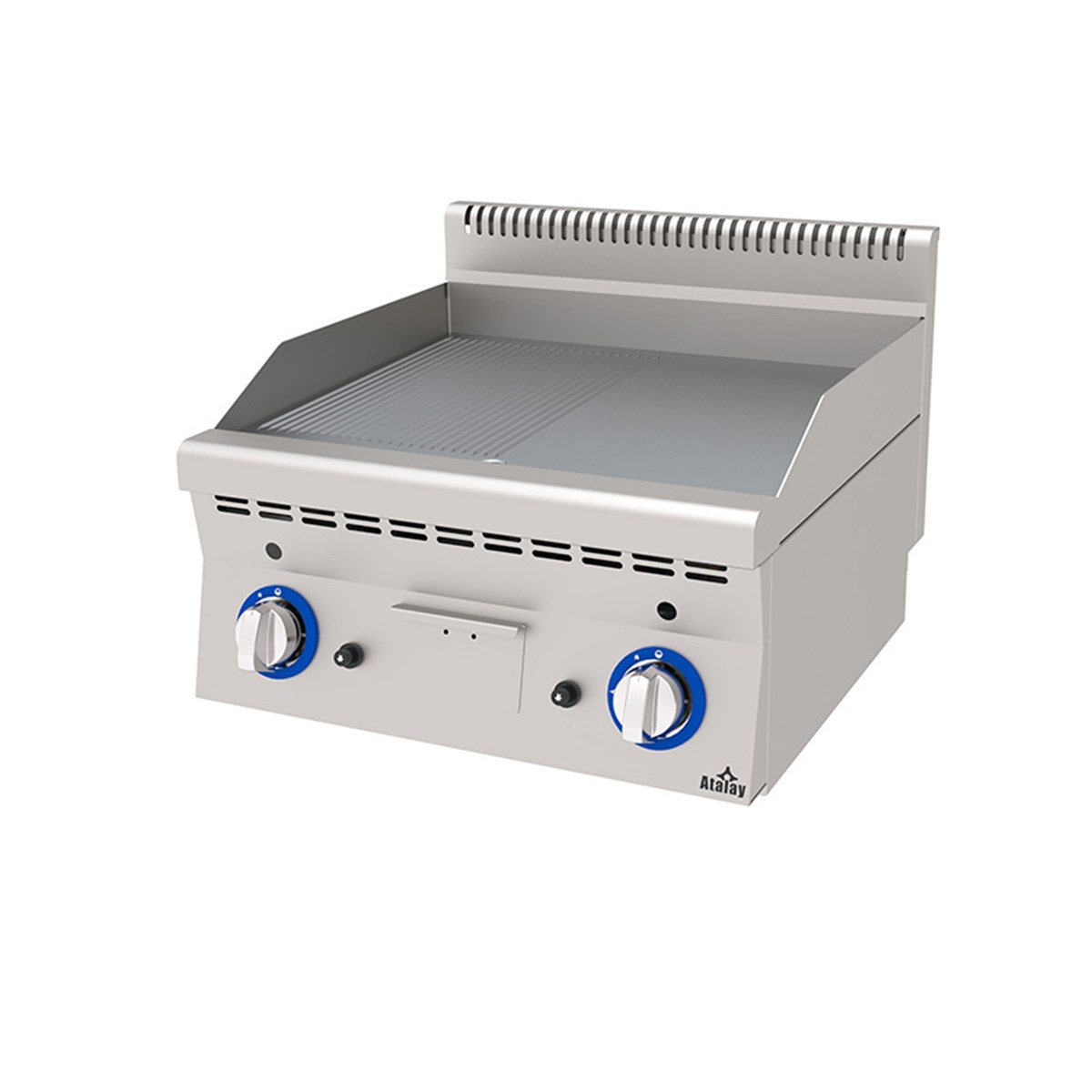 Atalay Elektrikli Pleyt Izgara Yarı Oluklu Yarı Düz Yüzey 60x60x30 E AEI-660-ND