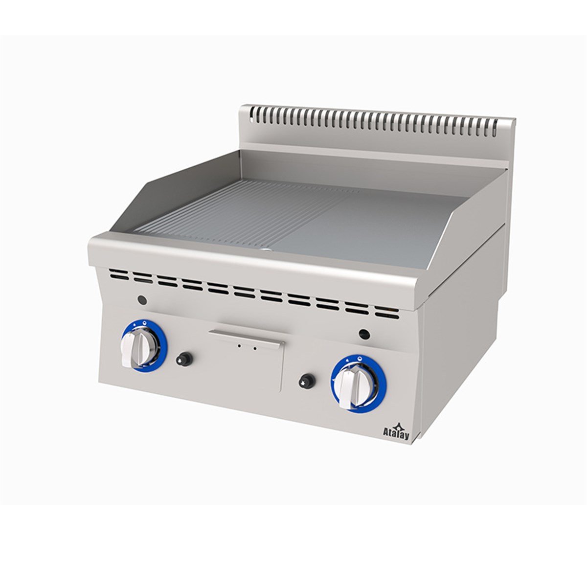 Atalay  E AGI-660-ND Gazlı Pleyt Izgara Yarı Oluklu Yarı Düz Yüzey Ce Belgeli 60x60x30