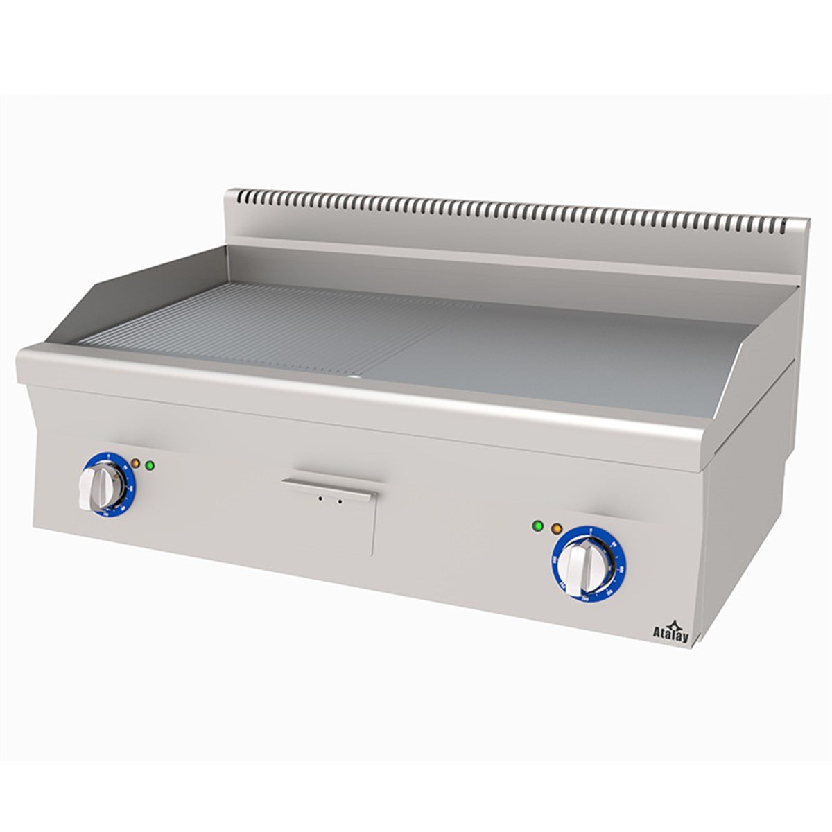Atalay Elektrikli Pleyt Izgara Yarı Oluklu Yarı Düz Yüzey 100x60x30 E AEI-1060-ND