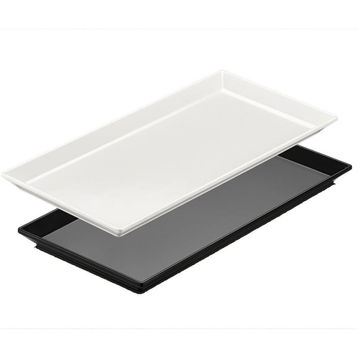 Biradlı Brd-103314 Açık Büfe Pastahane Sunum Tepsi 35X17X2 Cm Siyah-BeyazBiradlıBR.BRD-103314