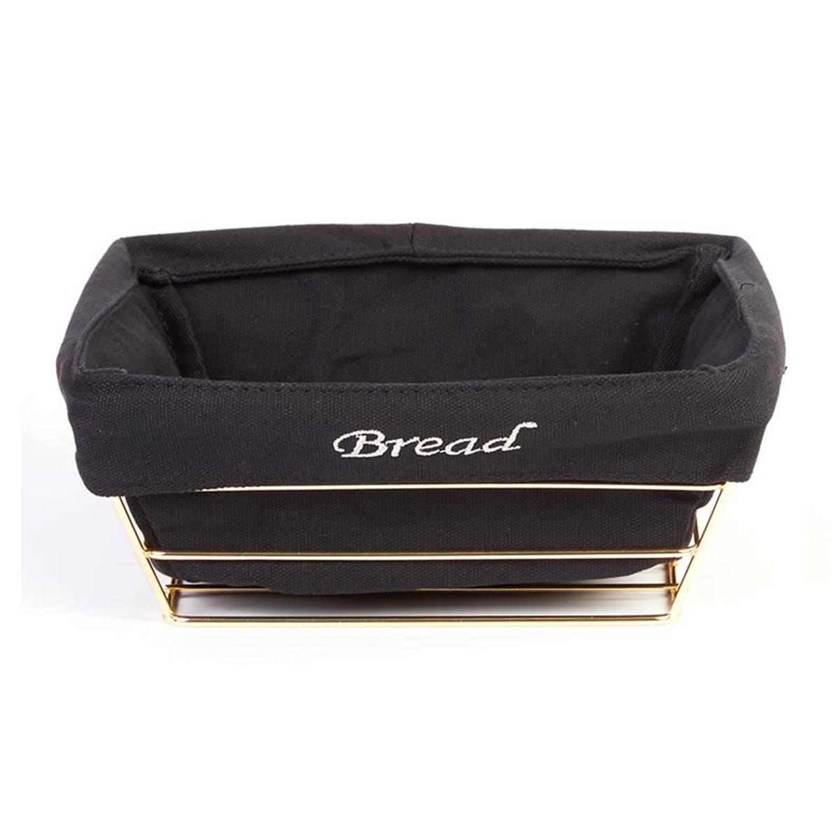 Biradlı Brd-Hw180-Altın Siyah Bezli Kare Ekmek Sepeti Altın Telli 22X22X9 Cm BiradlıBR.BRD-HW180-ALTIN