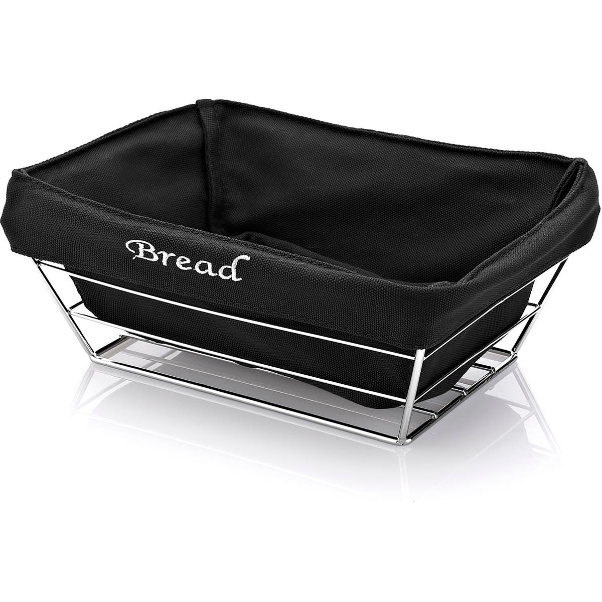 Biradlı Brd-Hw182 Siyah Bezli Dikdörtgen Ekmek Sepeti 22X16X7,5 Cm BiradlıBR.BRD-HW182