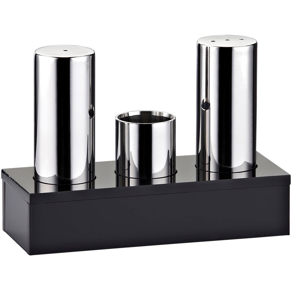 Biradlı Grv-06-K 3 Lü Kapalı Pleksi Standlı Tuzluk Takımı ParlakBiradlıBR.GRV-06-K