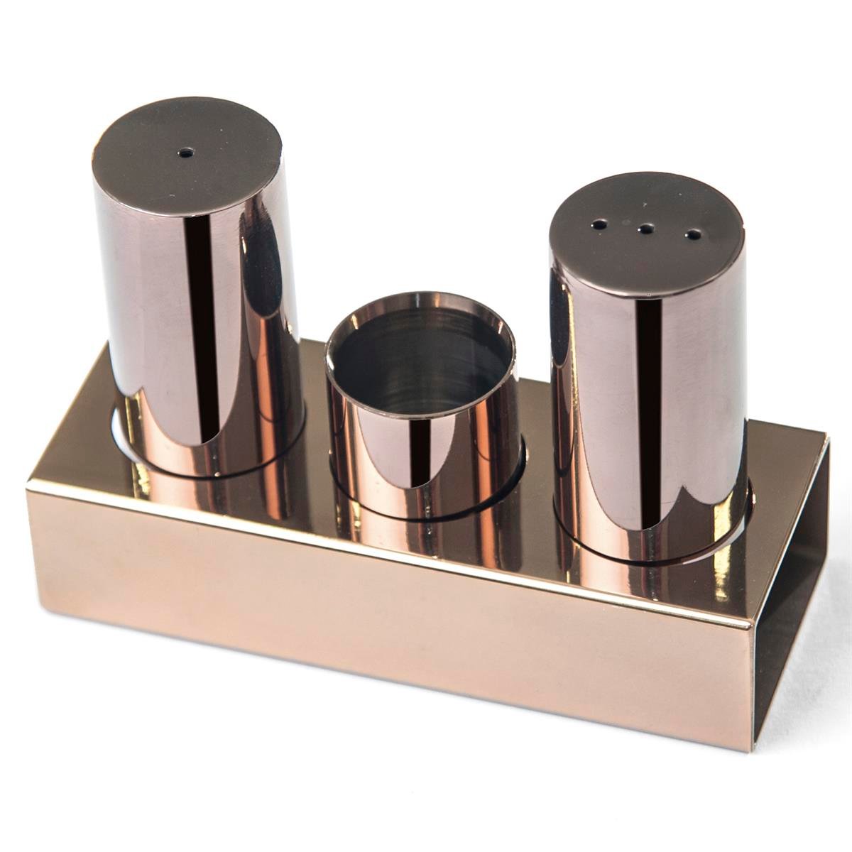 Biradlı Grv-103-P-Bakır Peçetelikli Çelik Tuzluk Takımı BakırBiradlıBR.GRV-103-P-BAKIR